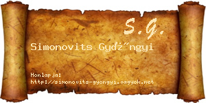 Simonovits Gyöngyi névjegykártya